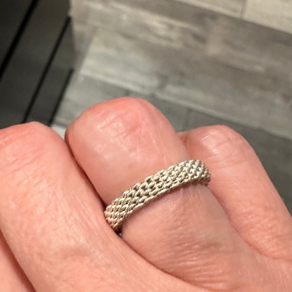 AUTHENTIC Tiffany & Co Somerset firm thin mesh ring in Sterling Silver Size 6 - Picture 3 of 5